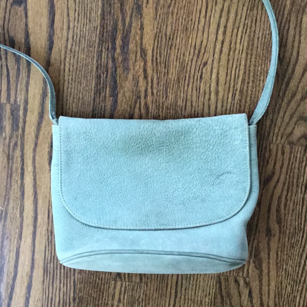 Vintage sage green leather coach purse
